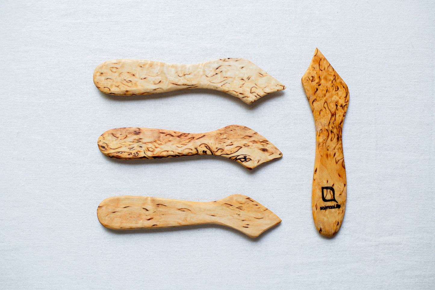 Silver birch wood butter knife