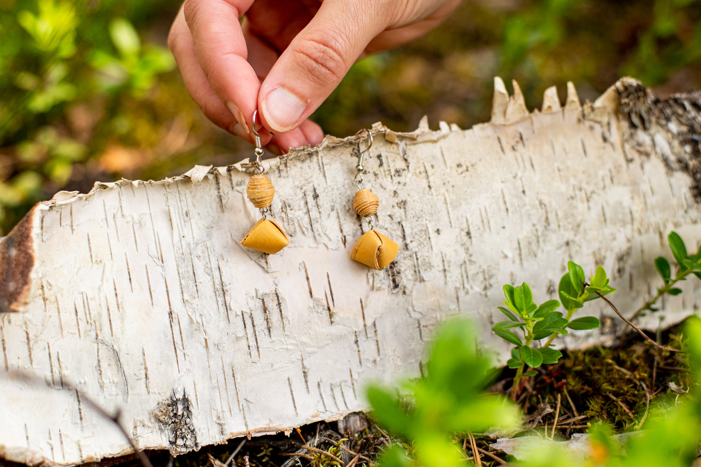 Birchbark earrings "Kaija"