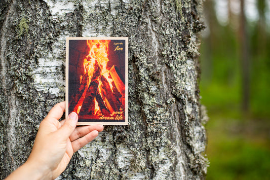 木製アートワーク「夢の人生に火を灯せ」